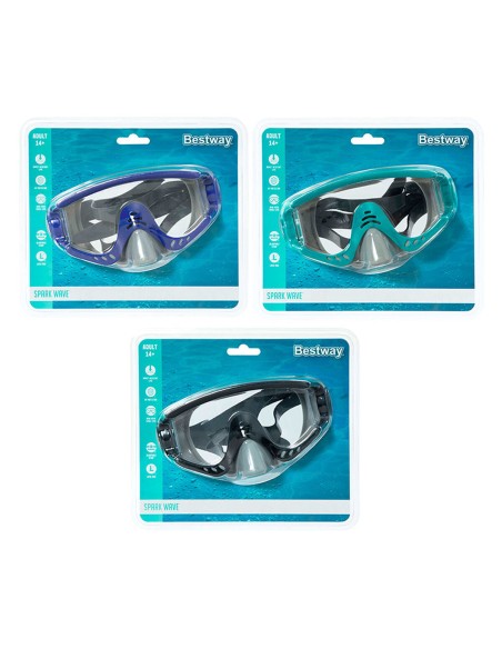 Bestway Masque de Plongée Junior Courroie Anatomique Couleur Assortie 7 Ans Plage et Piscine 22039