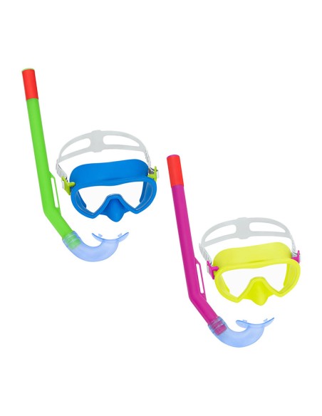 Bestway Ensemble Masque et Tube Junior Valve de Purge Couleur Assortie 7 Ans Plage et Piscine 24032