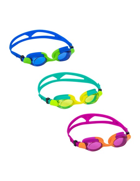 Bestway Lunettes de Natation en Silicone pour Adultes Anti-buée Couleur Assortie 14 Ans Plage et Piscine 21051