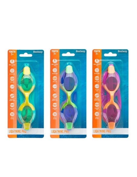 Bestway Lunettes de Natation en Silicone pour Adultes Anti-buée Couleur Assortie 14 Ans Plage et Piscine 21051