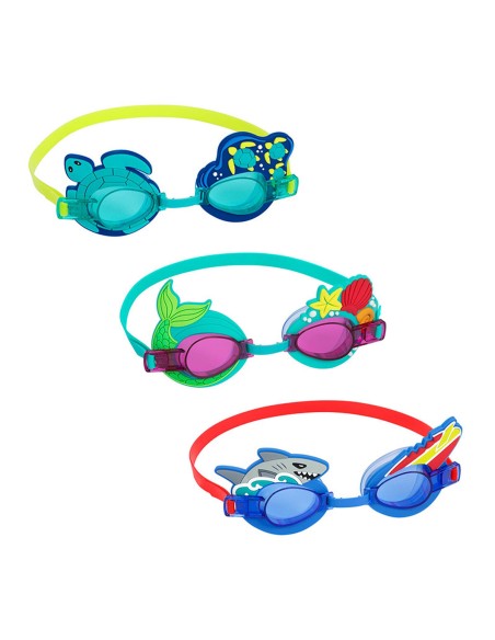 Bestway Lunettes de Natation Enfant Sangle en Silicone Ensemble 3 Pcs 3 Ans Plage et Piscine 21074