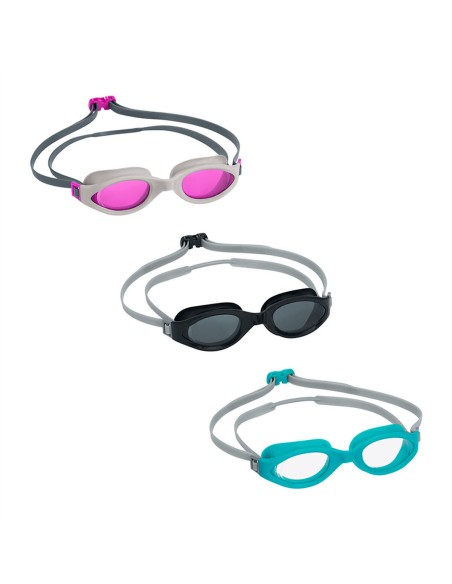 Bestway Lunettes de natation en silicone pour adultes Miroir Anti-buée Couleur assortie 14 ans Plage et piscine 21066