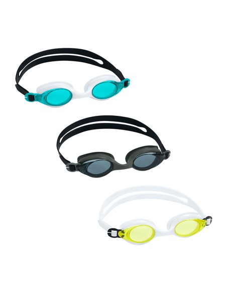 Bestway Lunettes de Natation Enfant Bande Silicone Couleur Assortie Antibuée 3 Ans Plage et Piscine 21110