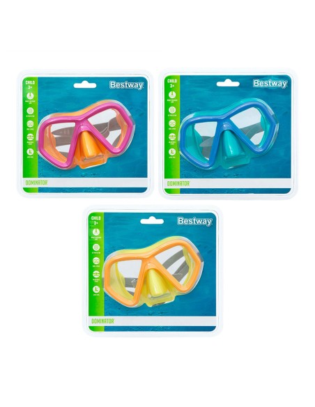 Bestway Masque de Plongée Junior Sangle Anatomique Couleur Assortie 7 Ans Plage et Piscine 22040