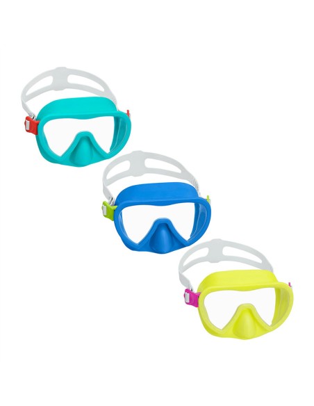 Bestway Masque de Plongée Adulte Bande Anatomique Couleur Assortie 14 Ans Plage et Piscine 22052