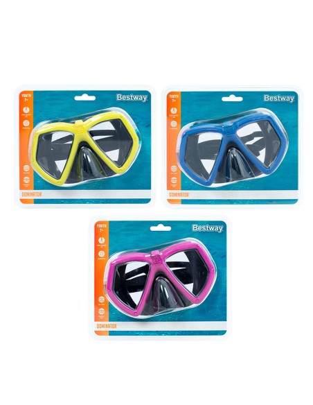 Bestway Masque de Plongée Enfant Sangle Anatomique Couleur Assortie 3 Ans Plage et Piscine 22011