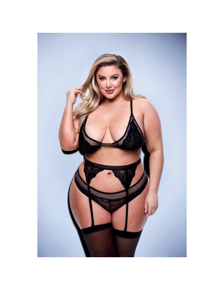 Ensemble de Lingerie Baci Lingerie Noir 3 Pièces